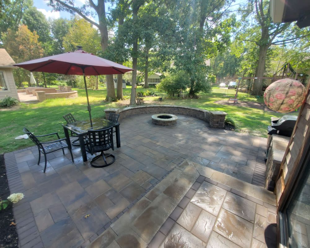 Backyard Patio With Outdoor Firepit