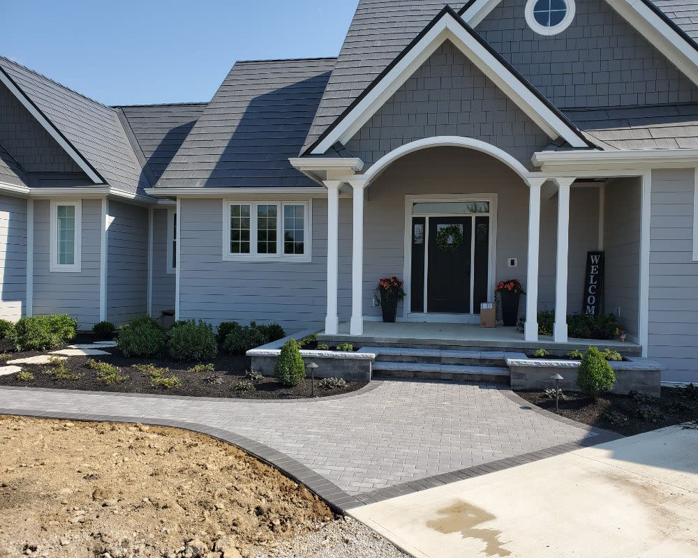 Front Yard Walkway and Garden Beds