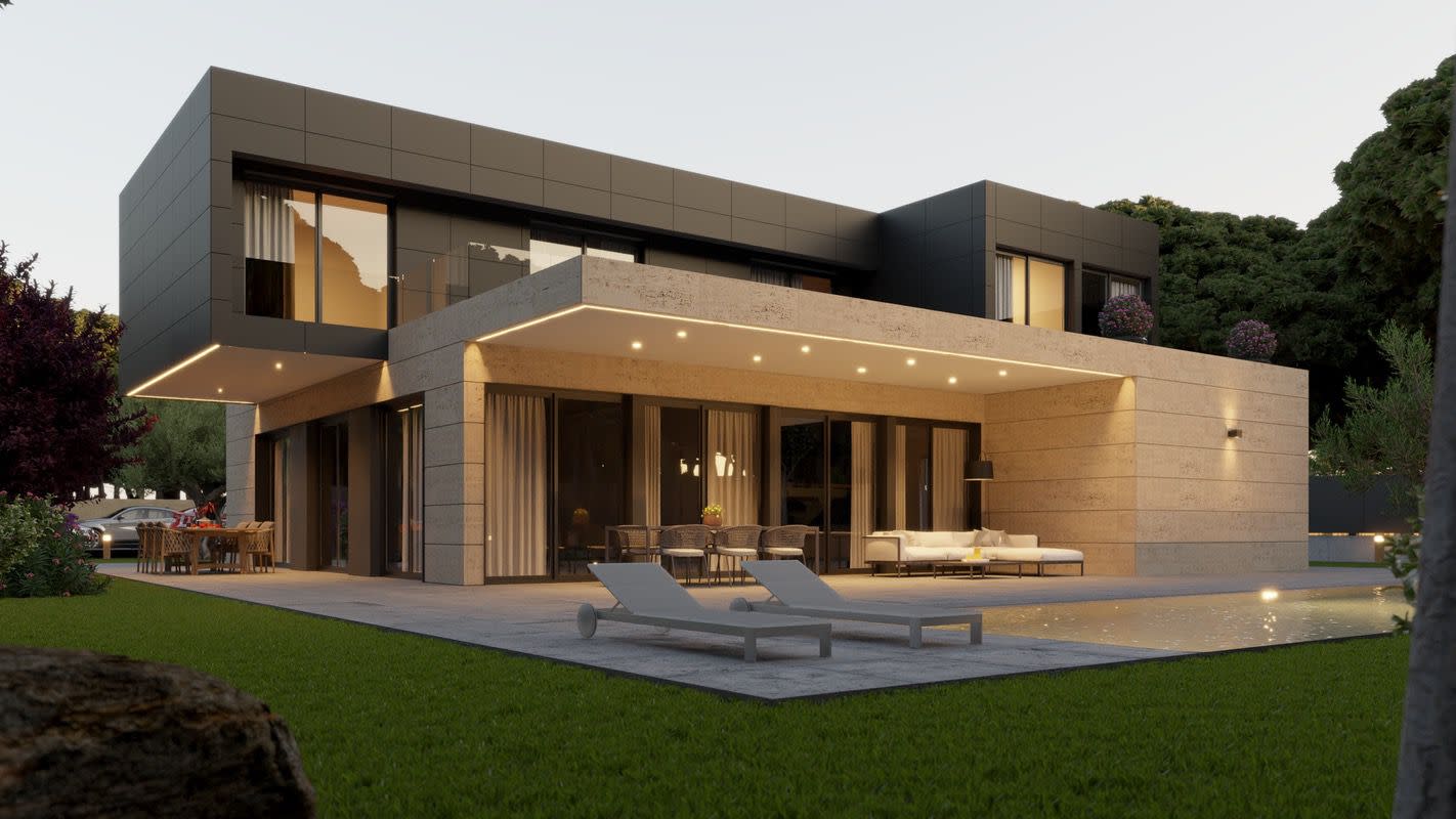 Mod. ASTRA - Contemporary elegance balanced with geometry and light. 365.05 m² · 5 bedrooms · 6 bathrooms · 2 floors