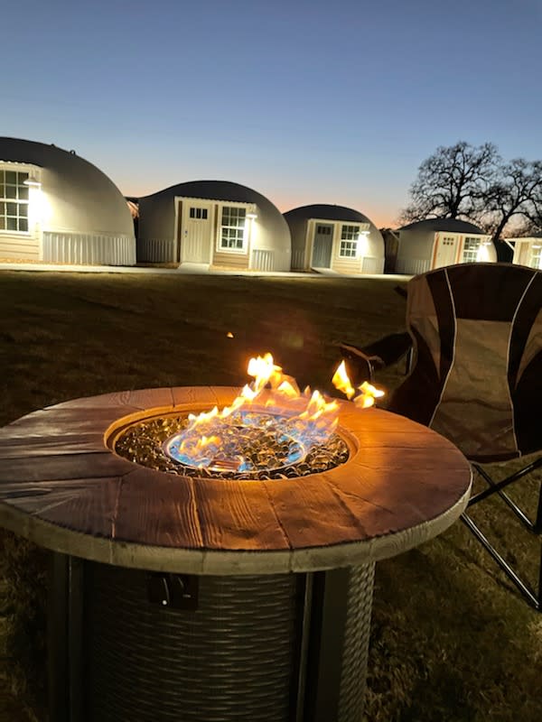 Book a fire pit and gather around it with your friends as you relax in one of the comfortable camp chairs provided in your do