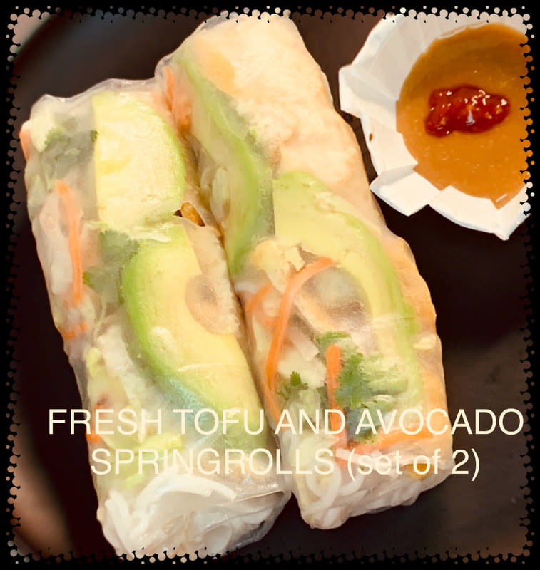 Fresh Tofu and Avocado Spring rolls