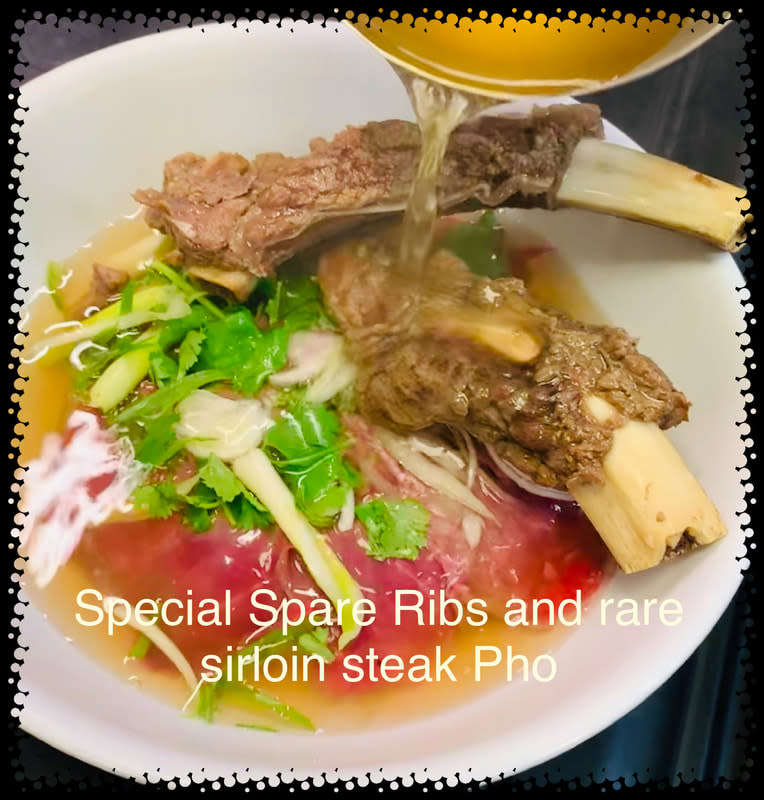 Special Spare Ribs and Rare Sirloin Steak Pho