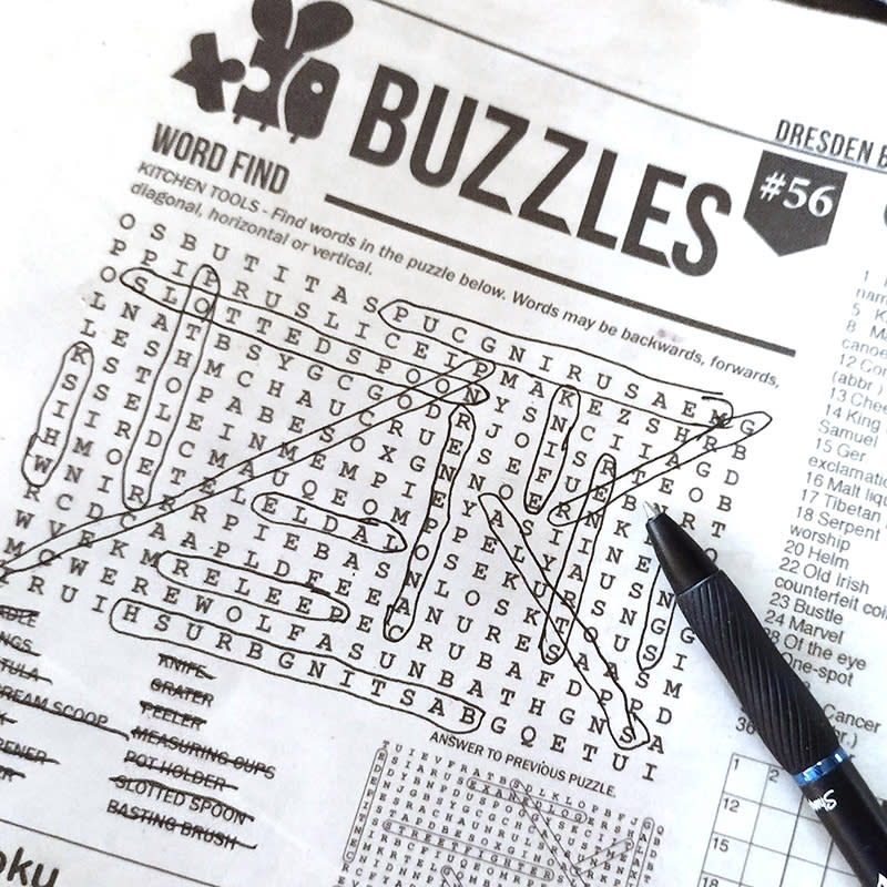 Buzzles puzzle page in the Dresden Buzz.