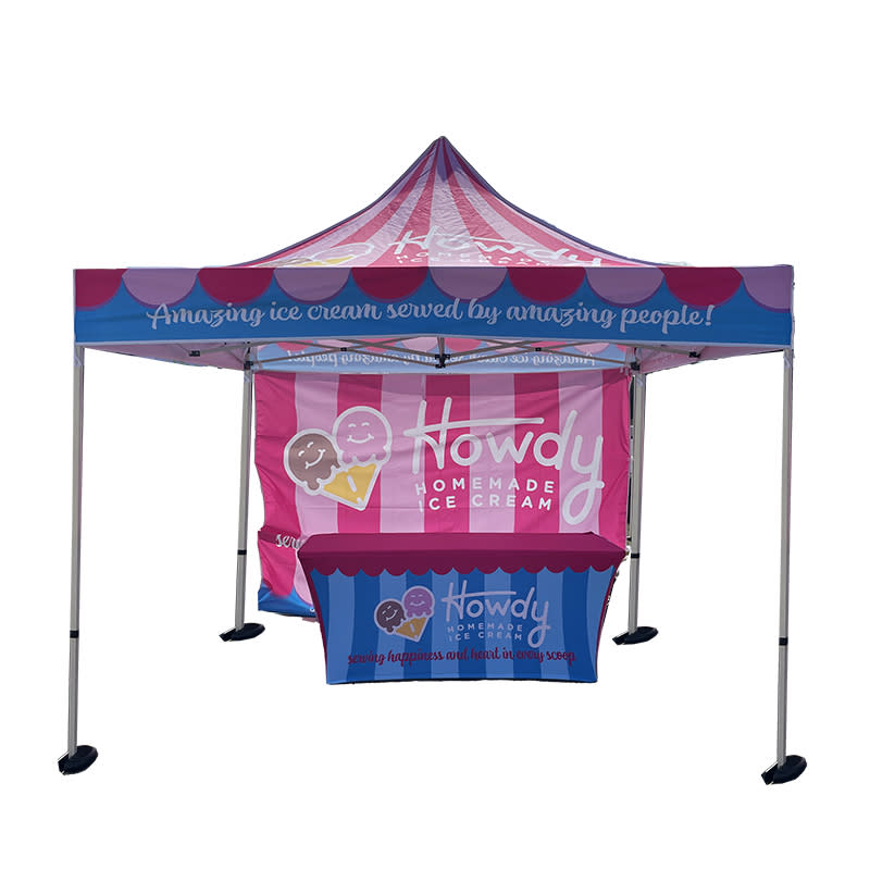 Branded Tent, back wall, and table cover by Page by Page Graphic Design, LLC