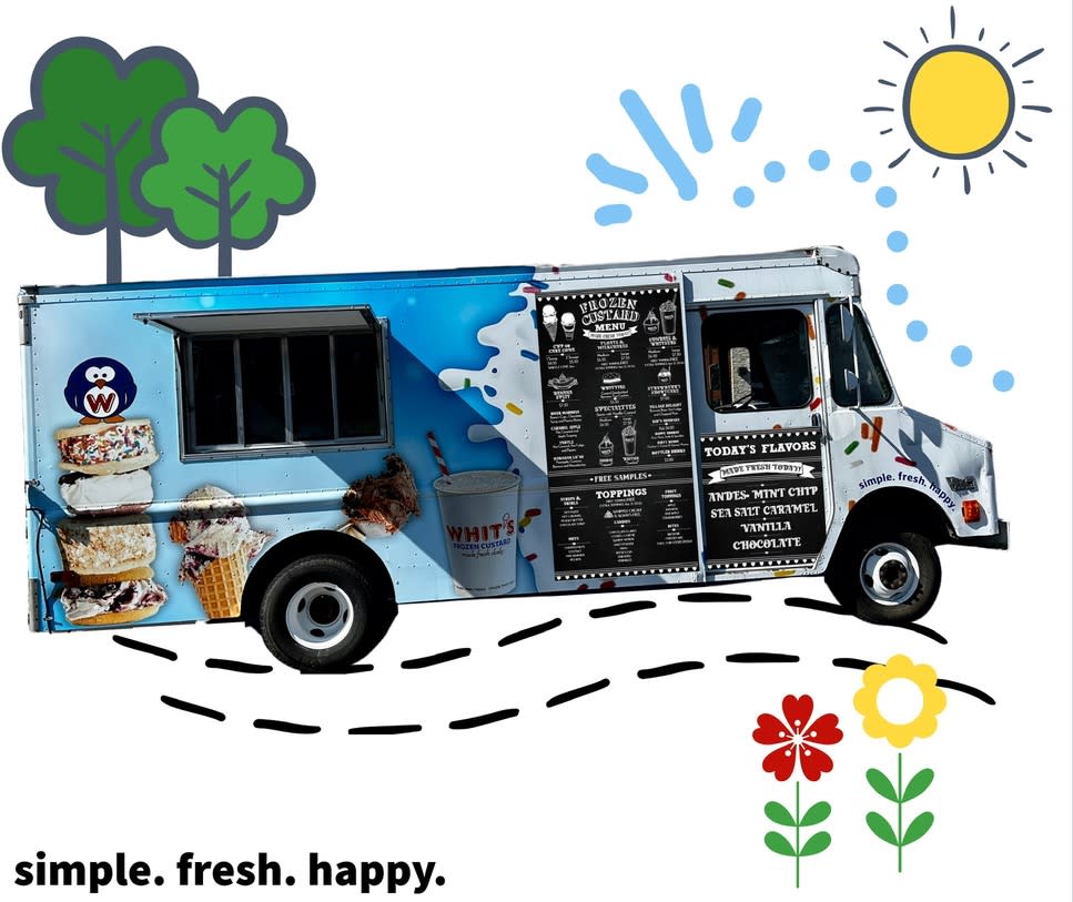 Frozen Custard Food Truck with large ice cream graphics