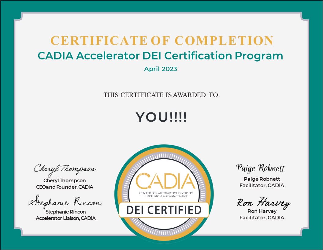 Certificate of Completion