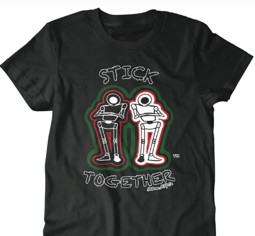 Stickman MFG CO. Black T-shirt (stickman figures)