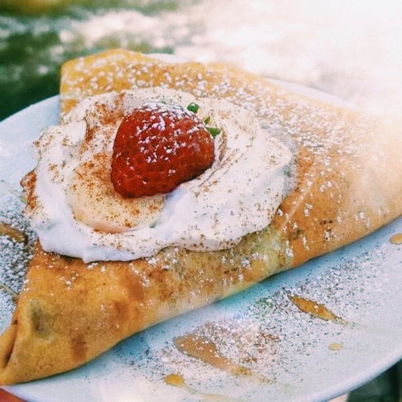 Strawberry Banana and Whipped Cream Crepe