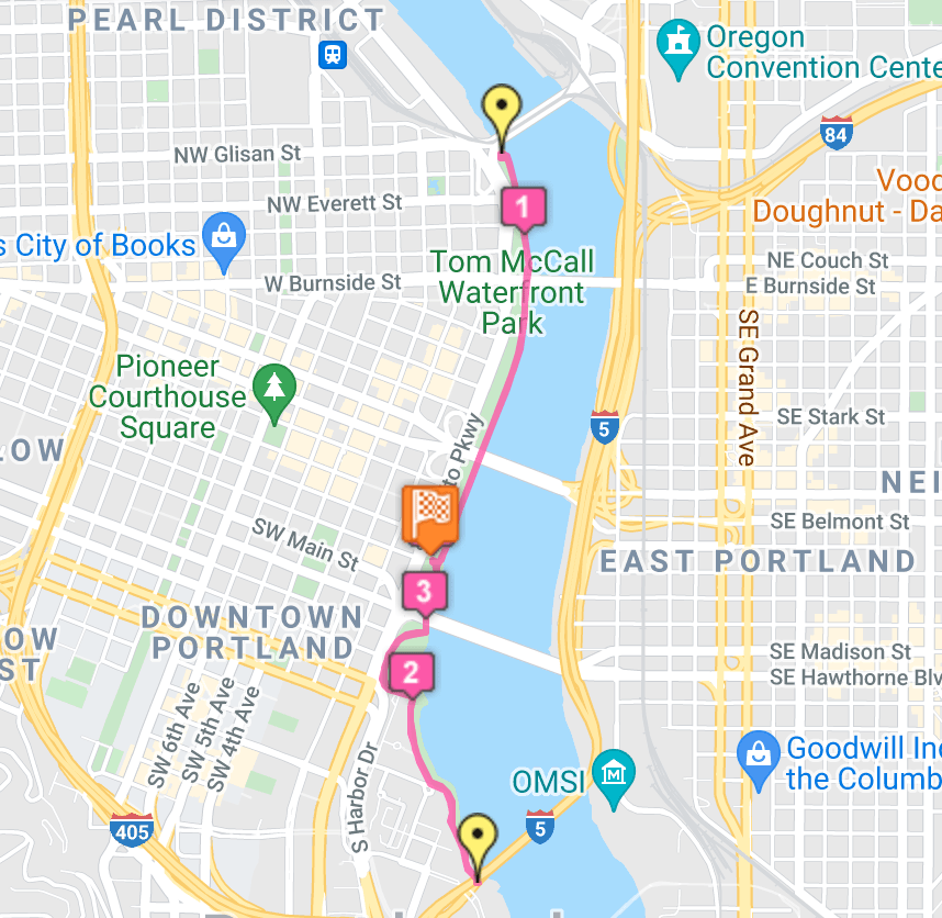 Rose City 5K Run - Course Map