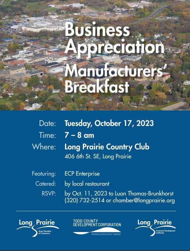 Business Appreciation Manufacturers' Breakfast default Long Prairie