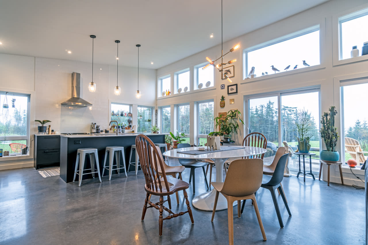 Polished Cement Floor Custom Home