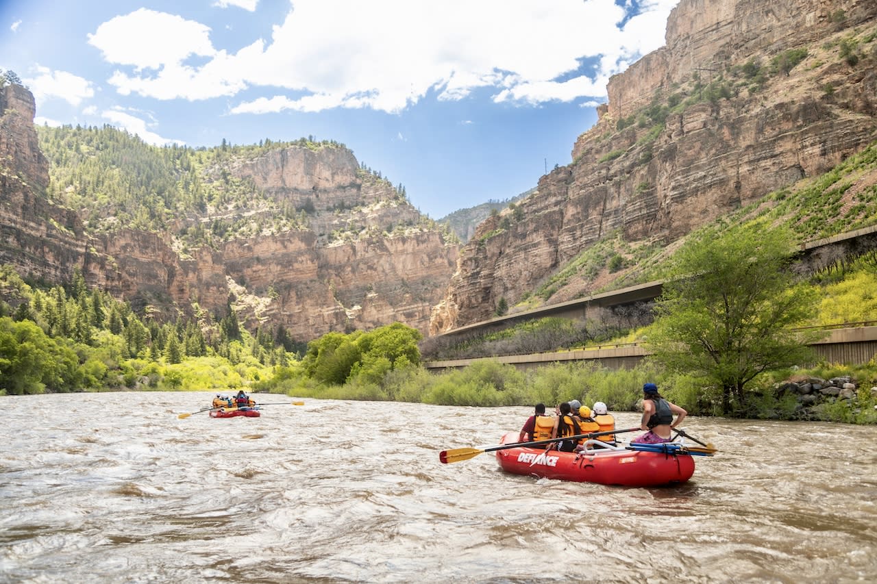 appreciating the view from the river's point of view on the Colorado River in Glenwood Canyon
