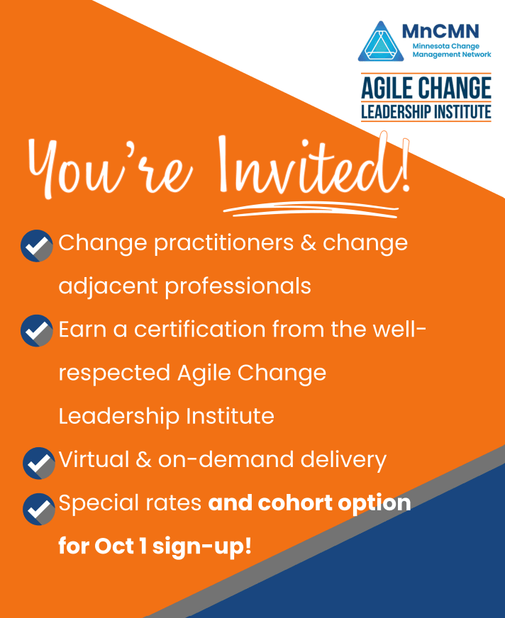 Sign up for the Agile Change Manager Certification Cohort by October 1