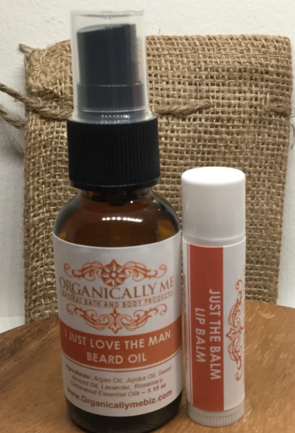 Organically me Beard Oil and Lip Balm set