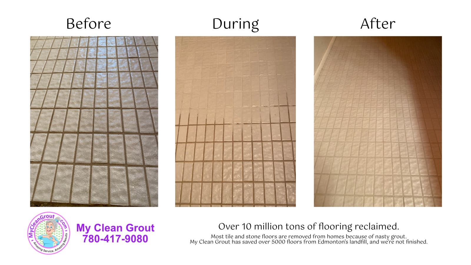 Restore grout with our cleaning service.