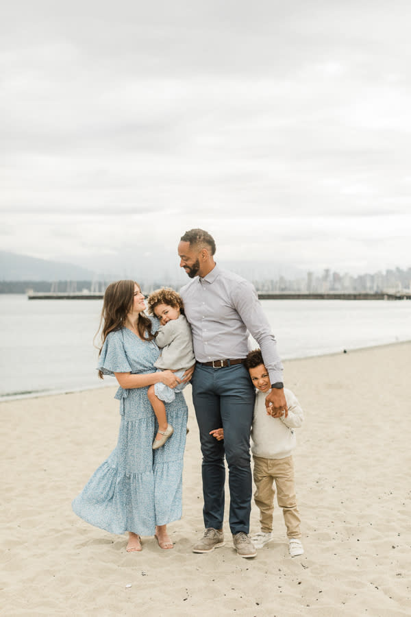 Vancouver family photographed on Jericho Beach by Vancouver Family Photographer Rebecca Sehn.