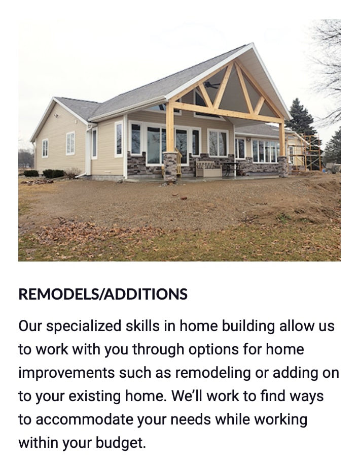 We work with you for home improvement projects and adding on to your existing home.