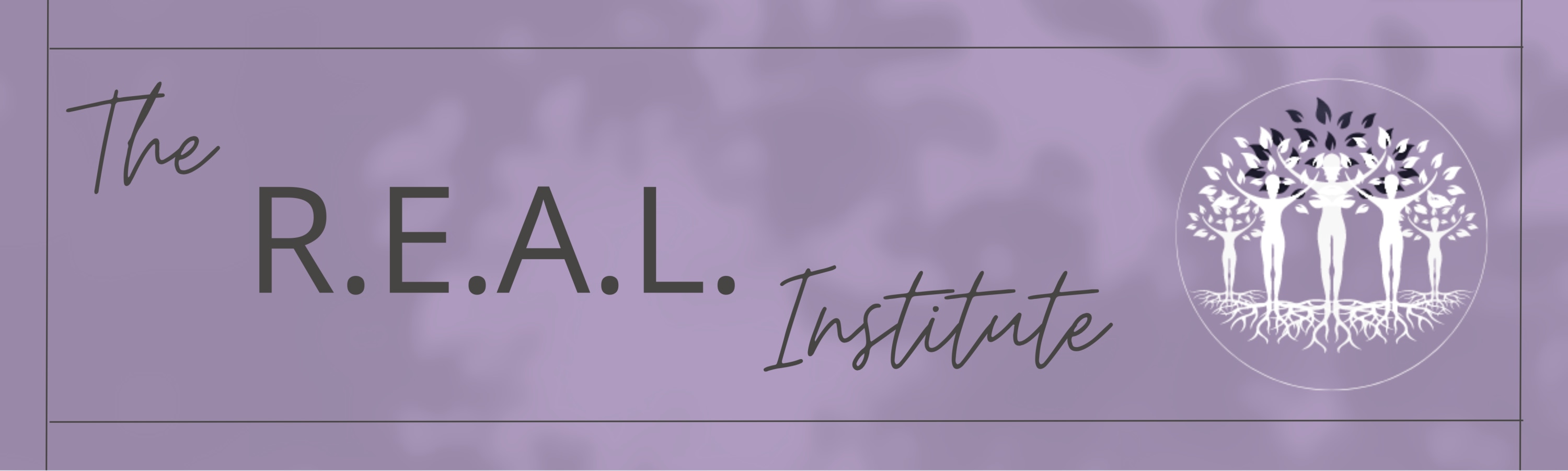 The R.E.A.L. Institute logo. Five people in front of trees, indicating growth.