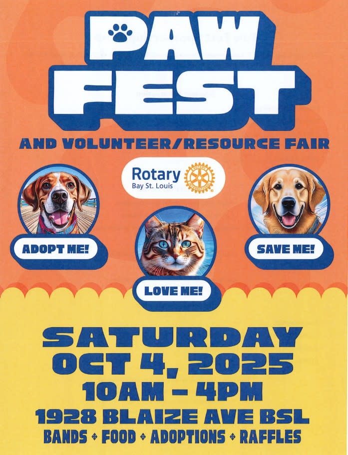 Paw Fest Poster - Pet adoptions, bands, food, raffles
