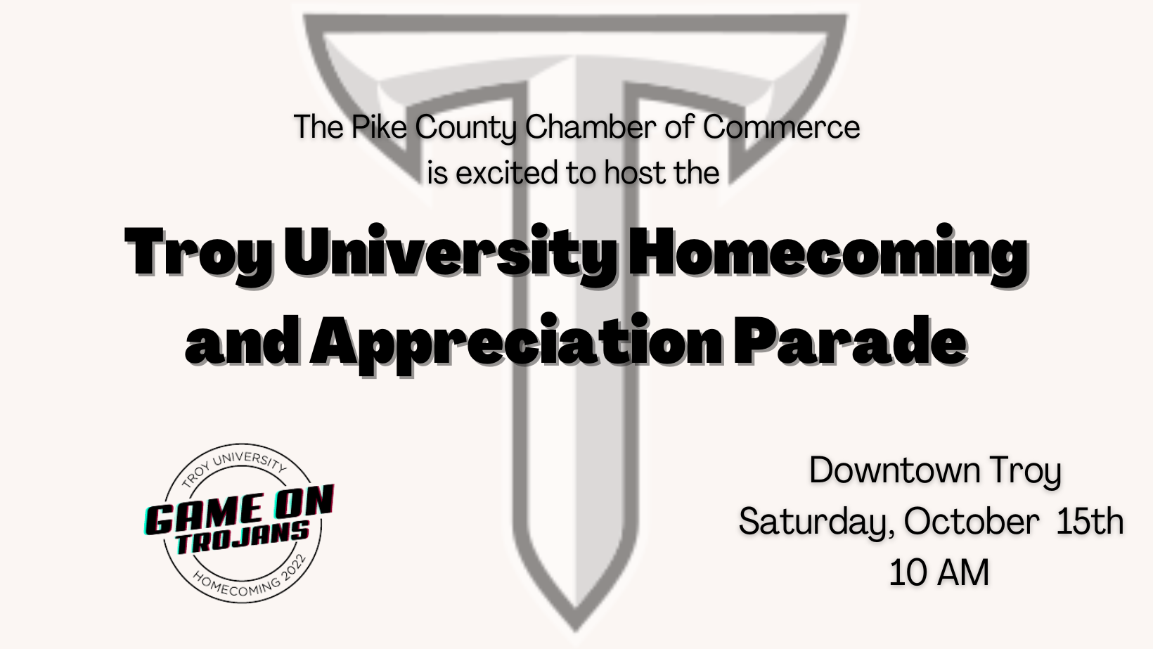 Troy University and Appreciation Parade Event Registration