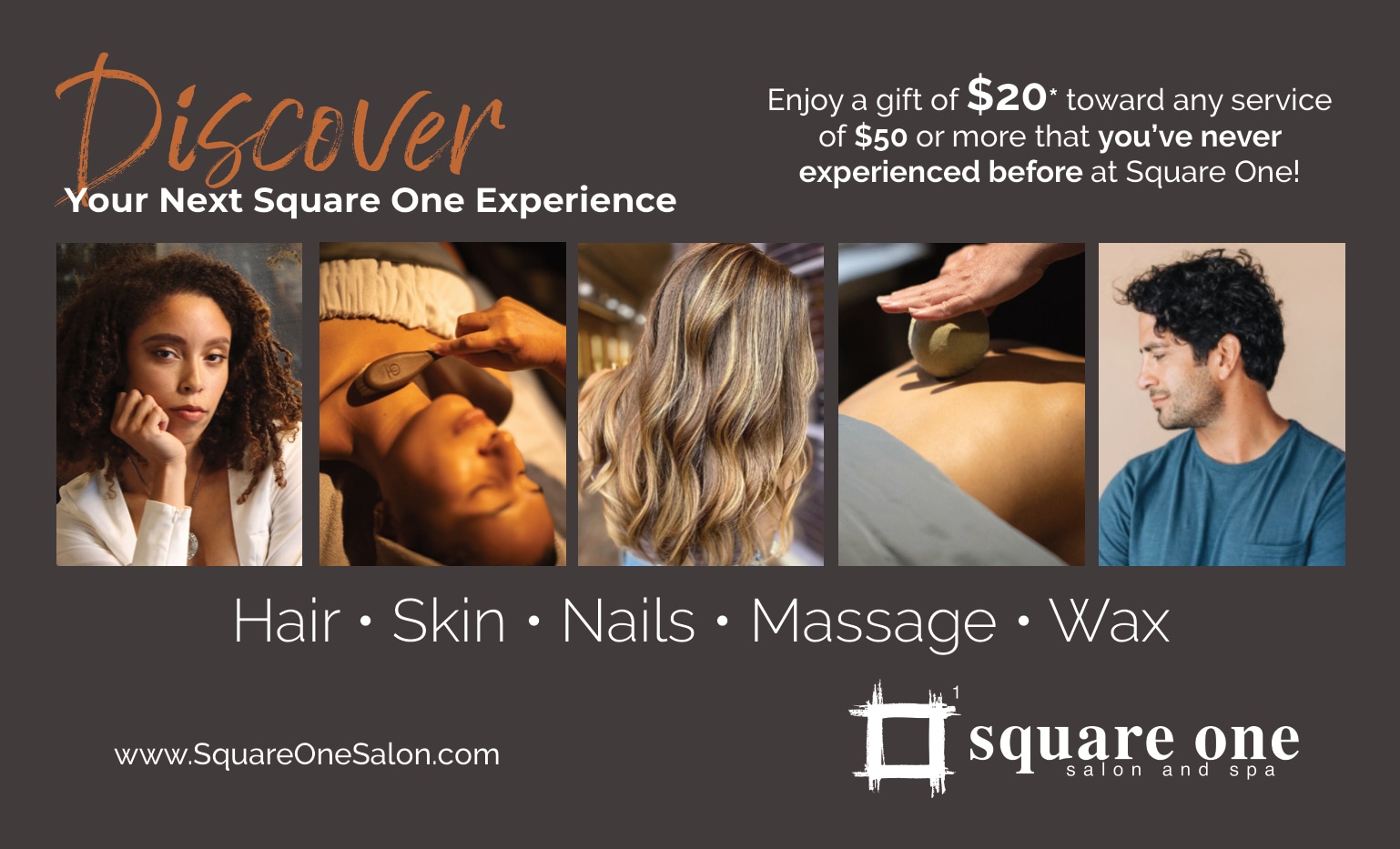 $20 Off Any Service Over $50 You've Never Experienced Before at Square One Salon and Spa