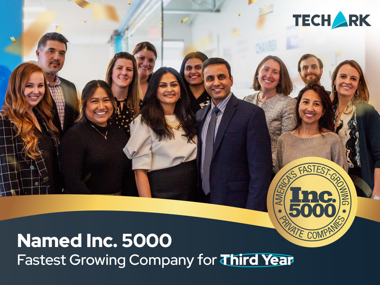 TechArk Solutions CEO & Staff Celebrate Inc. 5000 Award