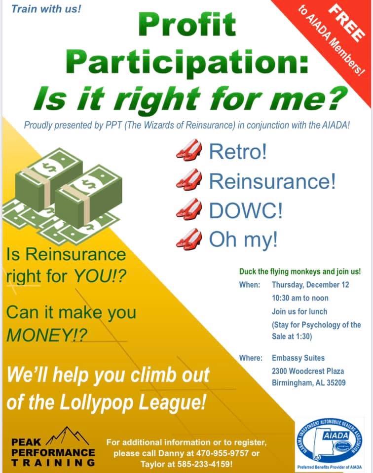 ReInsurance is it right for Me Alabama Independent Auto Dealers