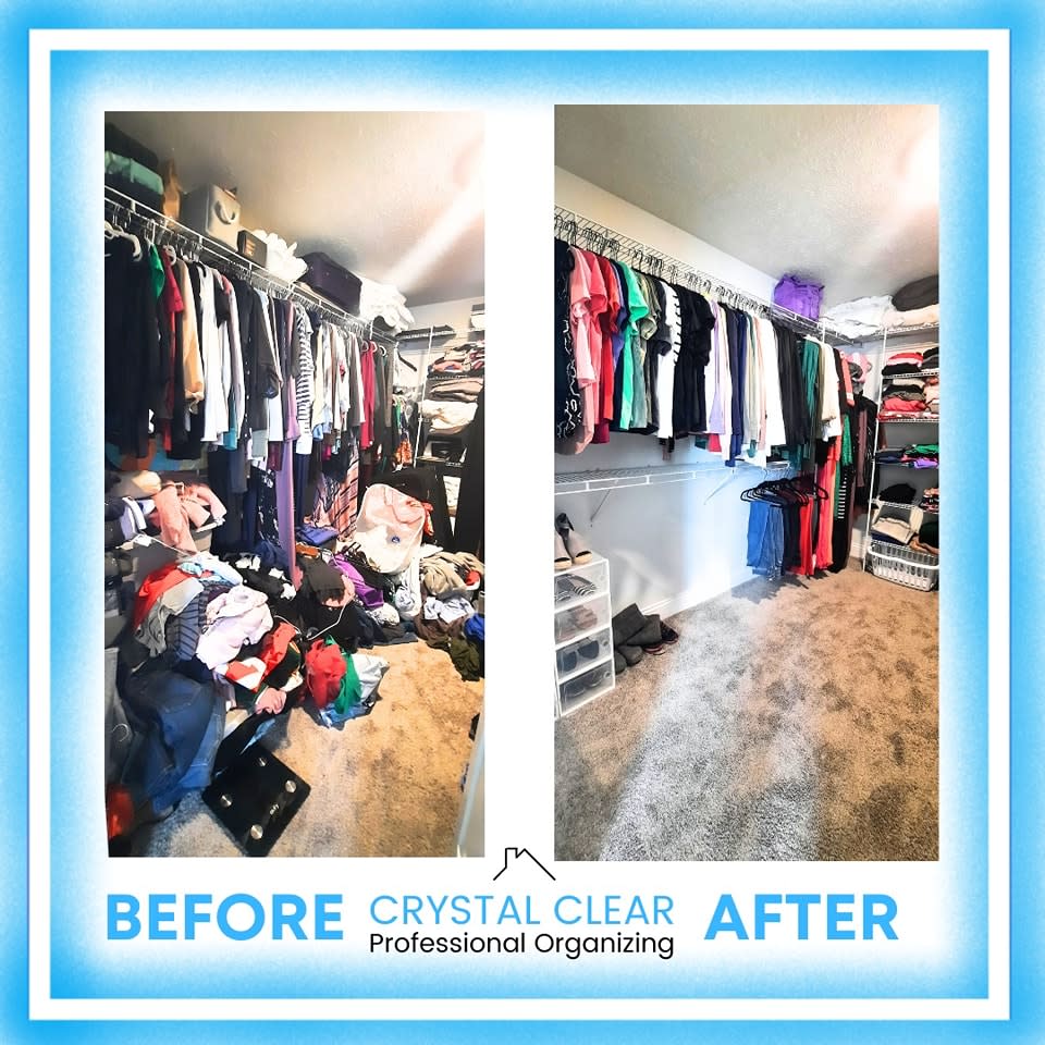 Primary client transformation before/after clutter cleared  and organized