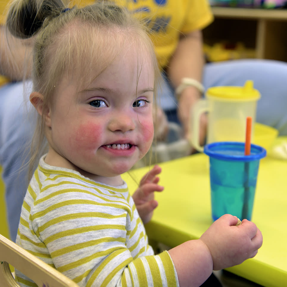 child at snack time