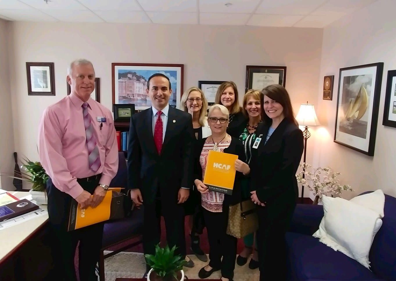 Home Care Day advocates with Representative Ardian Zika (second from left)