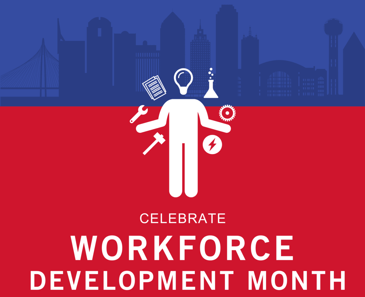 small graphic to celebrate workforce development month