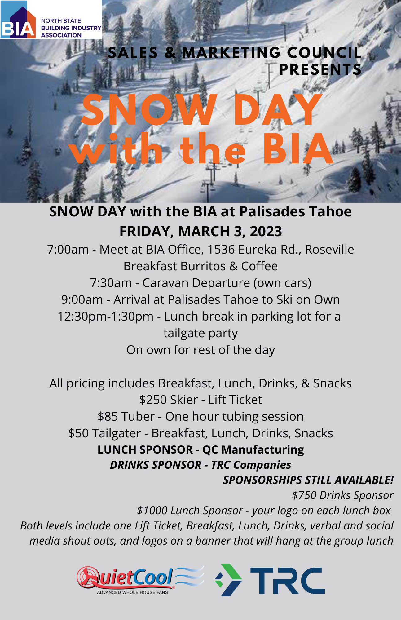 Snow Day at Palisades Tahoe 2023 Events Calendar North State Building