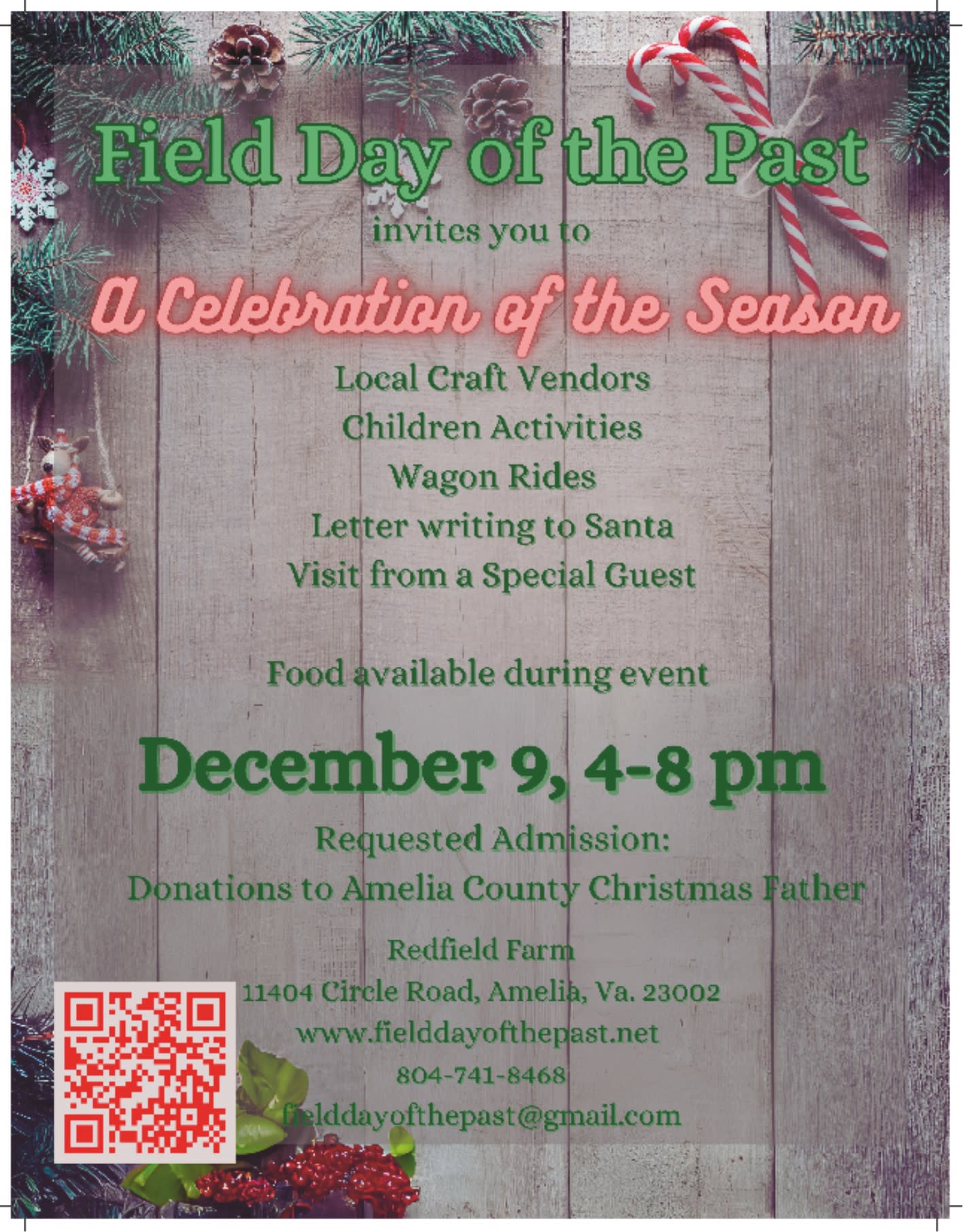 Field Day of the Past Celebration of the Season for Amelia Christmas