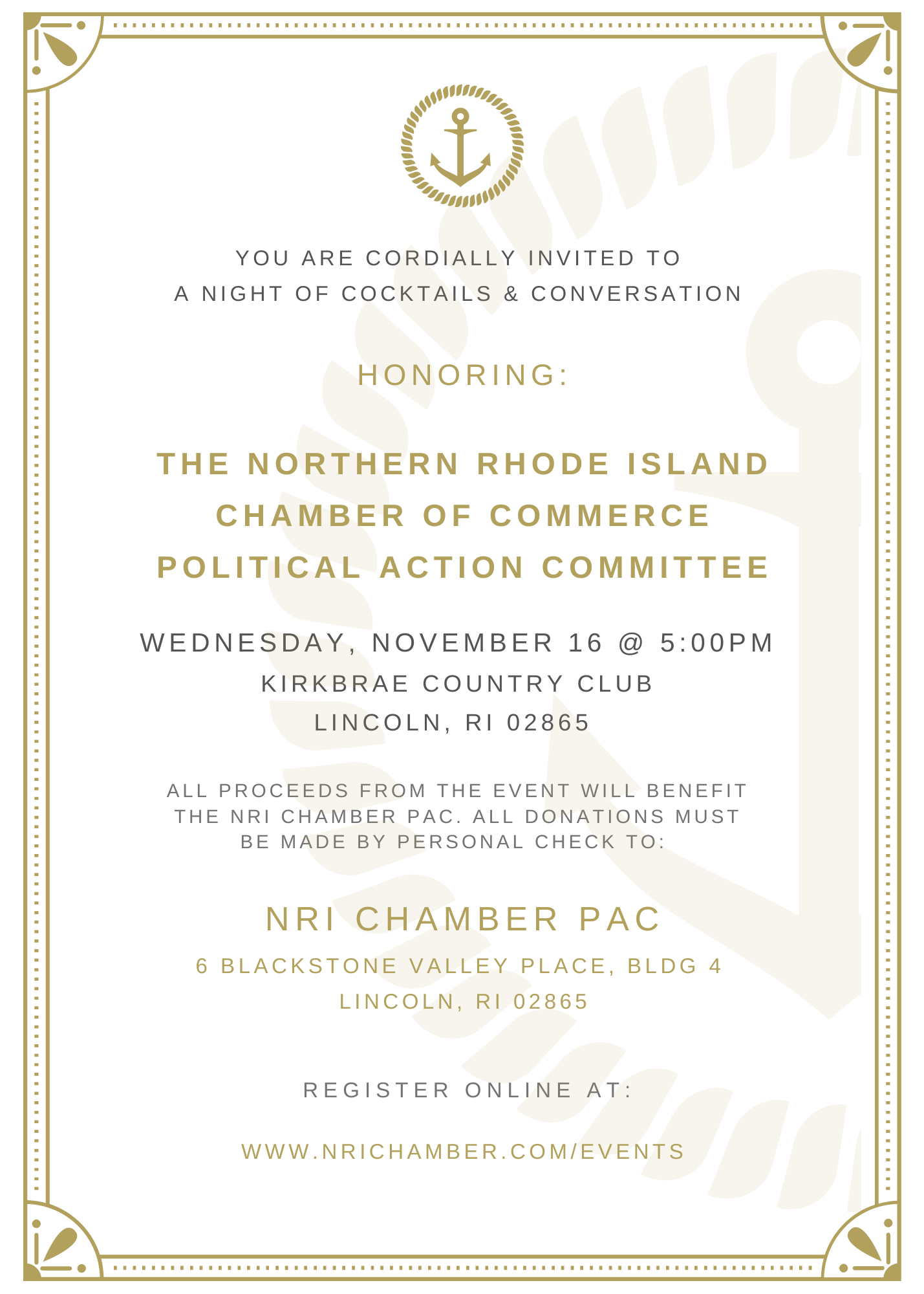 NRI Chamber PAC Fundraiser Event - Northern Rhode Island Chamber of