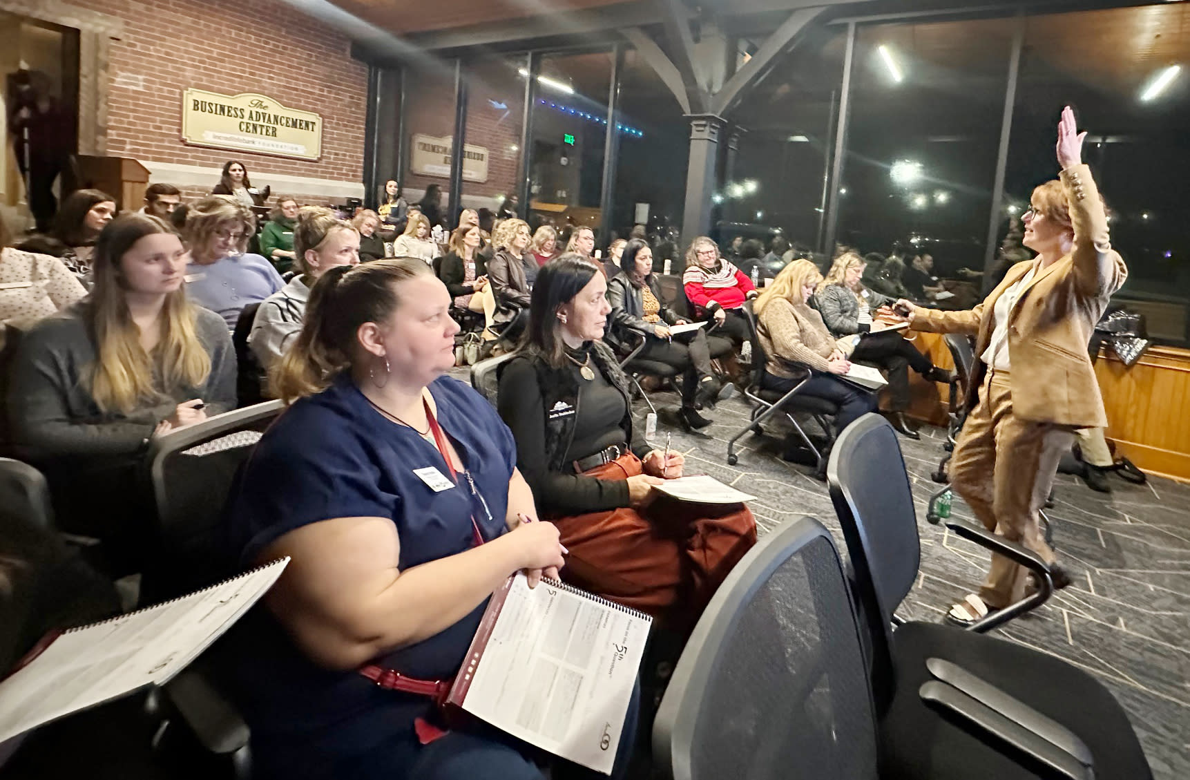 Gina Glover, owner of Gina Connects, LLC, leads a recent coaching session in the Fox Cities.