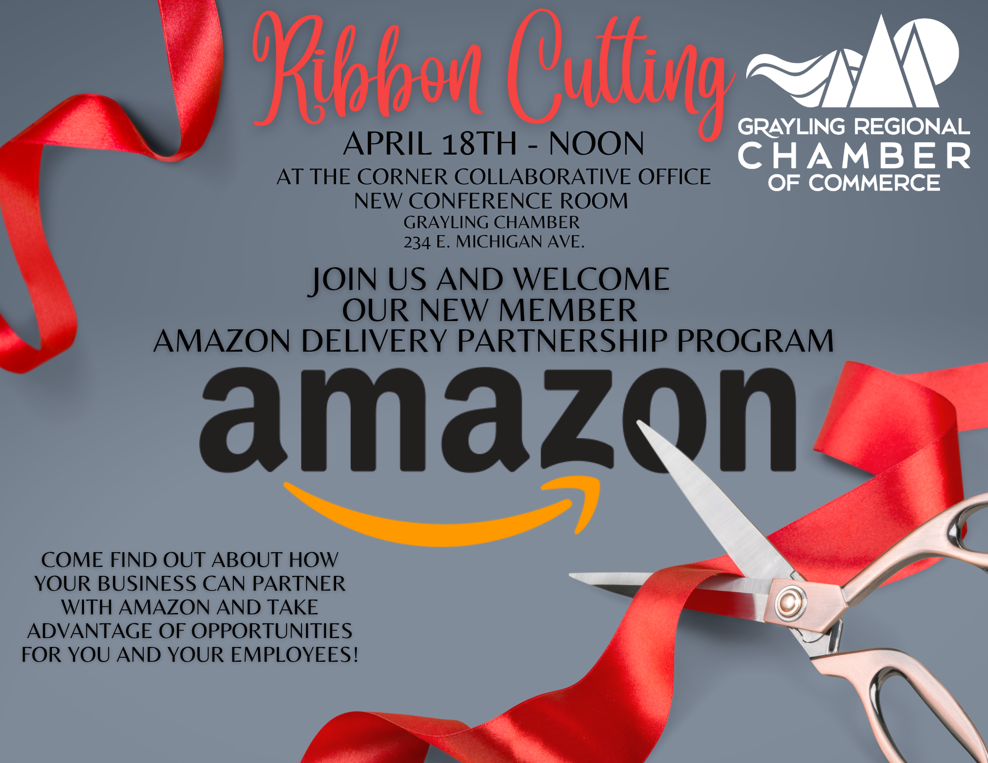 Amazon Delivery Partnership Program Ribbon Cutting Grayling Regional