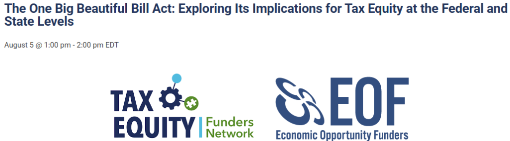 Grantmakers: The One Big Beautiful Bill Act: Exploring Its Implications ...