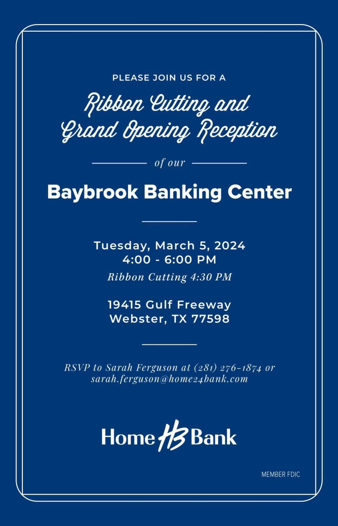 Bank Ribbin Ribbon Cutting--Home Bank Baybrook Banking Center – Clear Lake Area ...