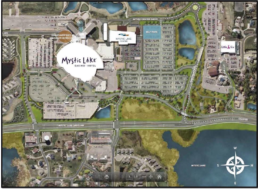 Mystic lake casino map