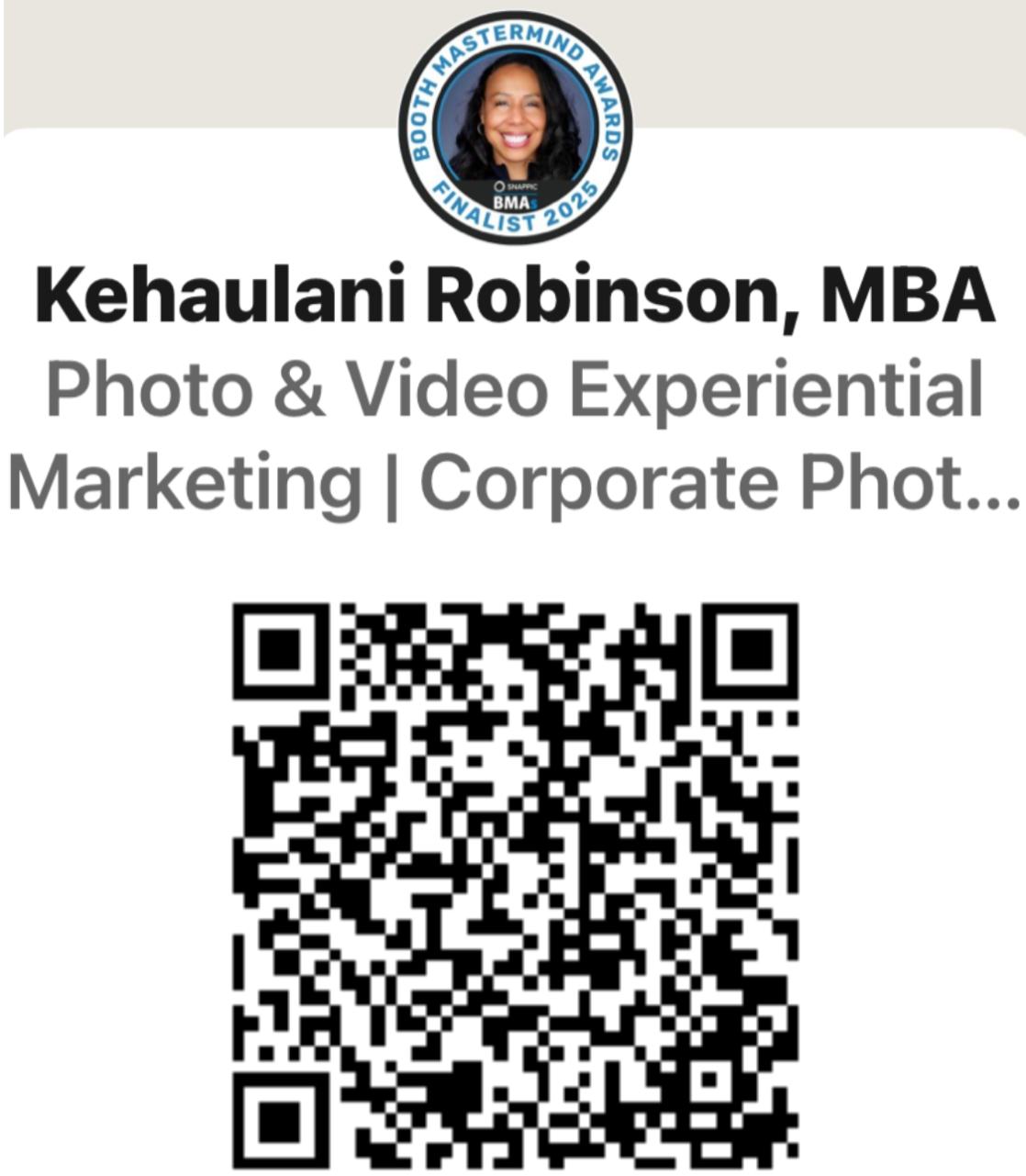 Kehaulani Robinson Linkedin QR code