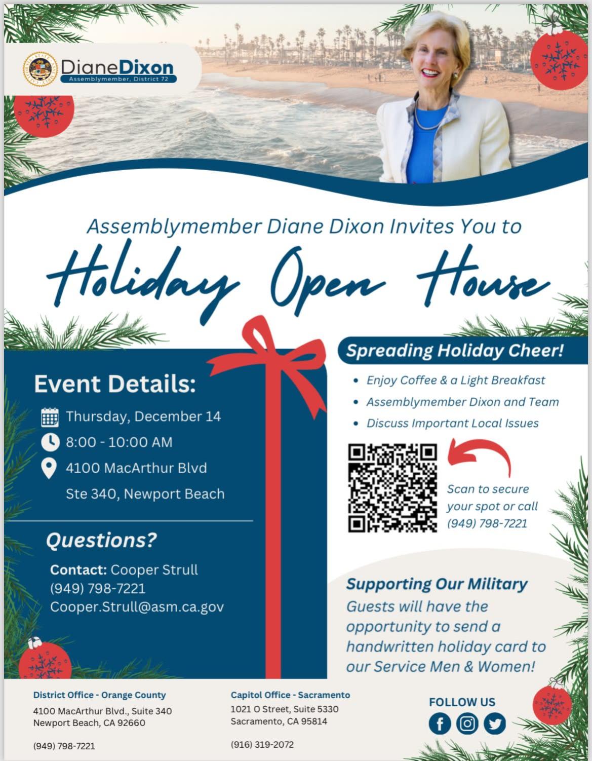 Assemblymember Diane Dixon Holiday Open House - Laguna Hills Chamber of ...