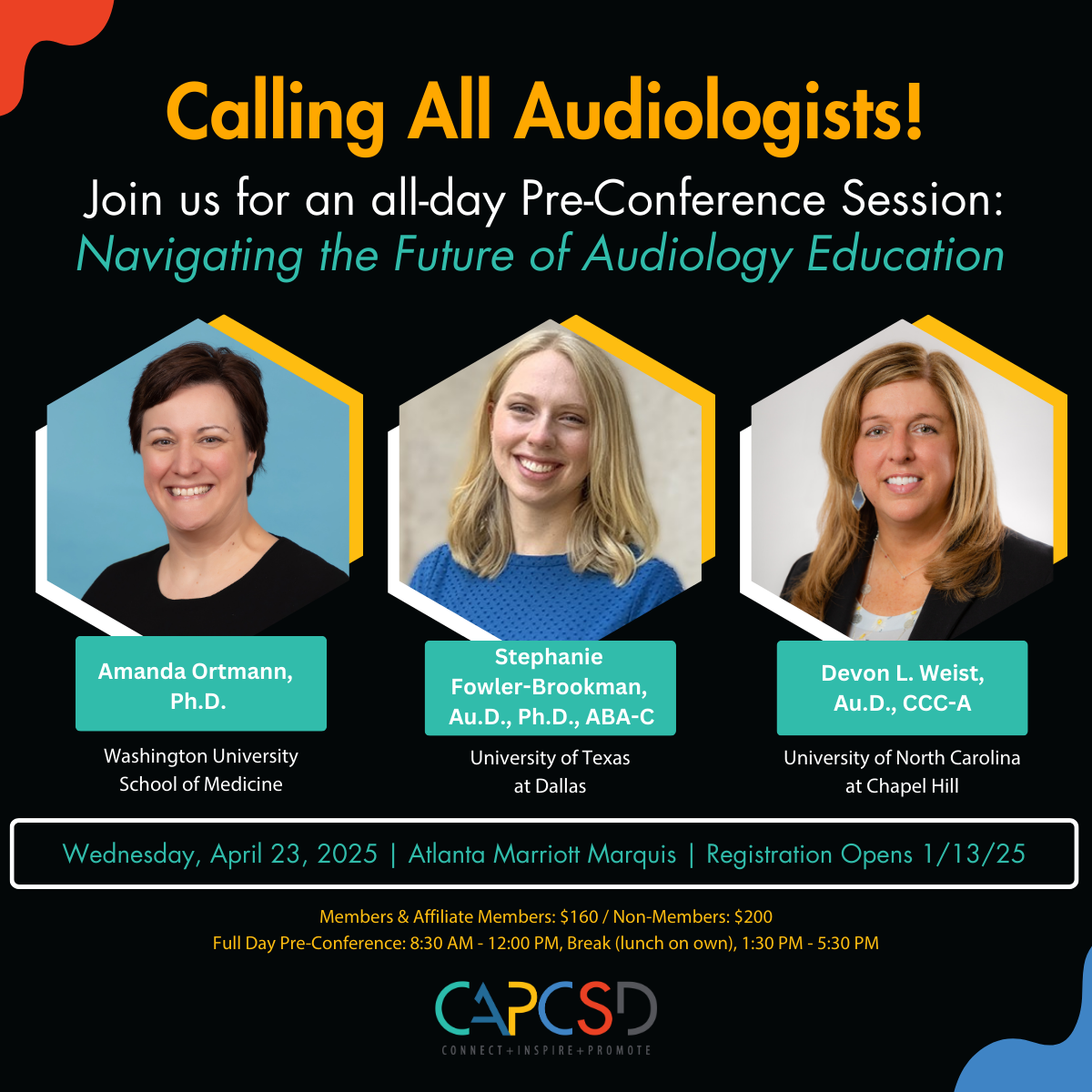4/23/25: CAPCSD full day pre-conference session: Navigating the Future of Audiology Education