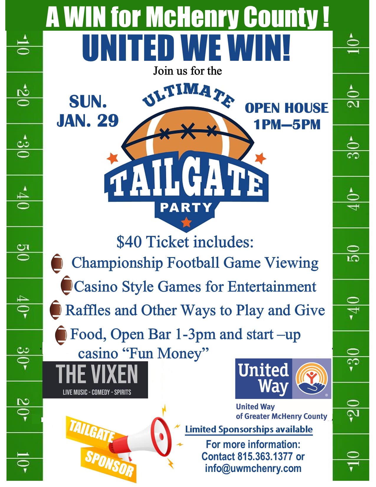 Ultimate Tailgate Party-United We All Win! Events | Crystal Lake ...