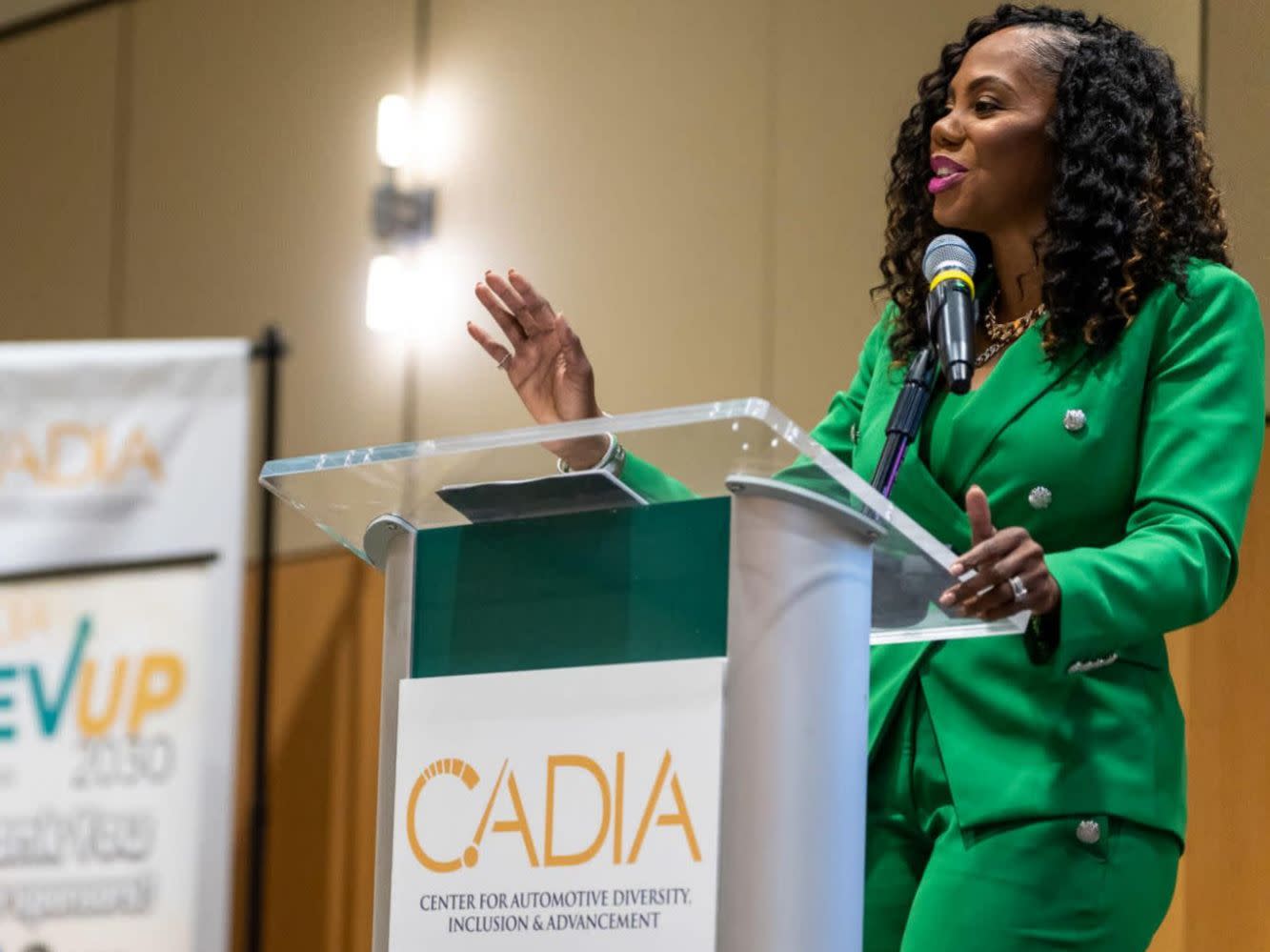 Lottie Holland giving keynote address