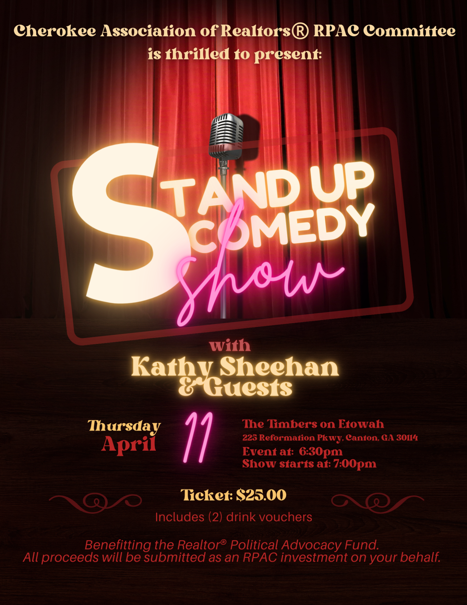 RPAC Committee Stand Up Comedy Show Event Flyer
