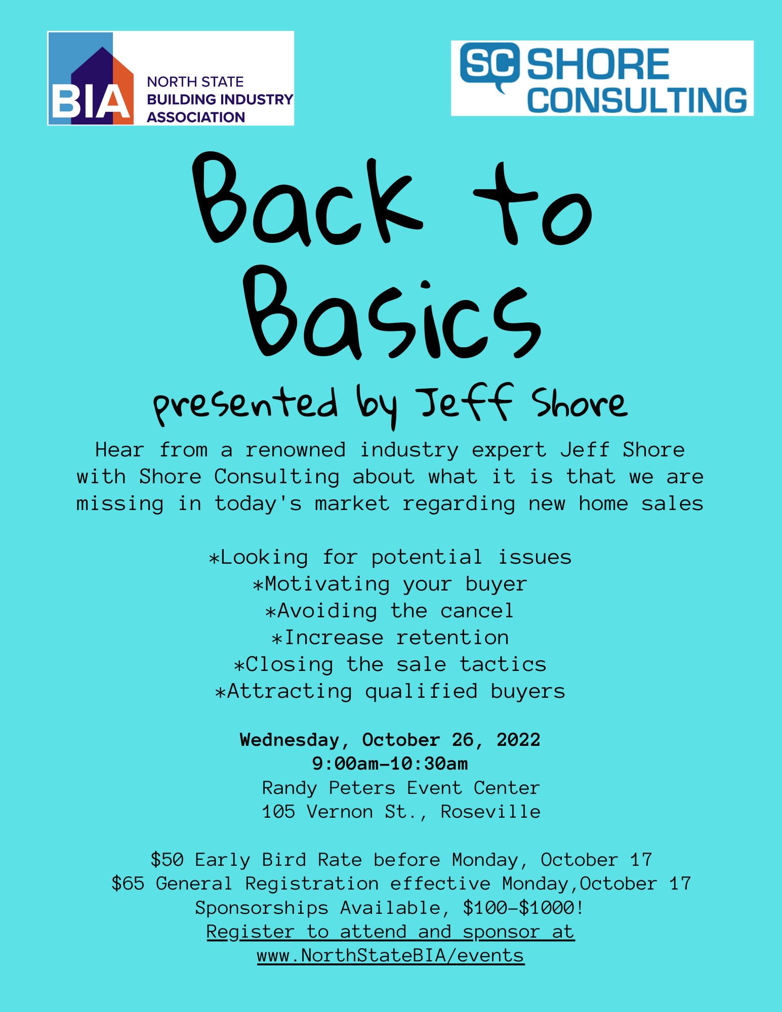 Back To Basics in New Home Sales by Jeff Shore - Event Registration 