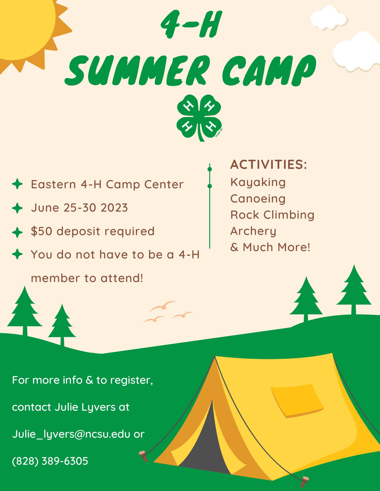 4H SUMMER CAMP Clay County Chamber of Commerce