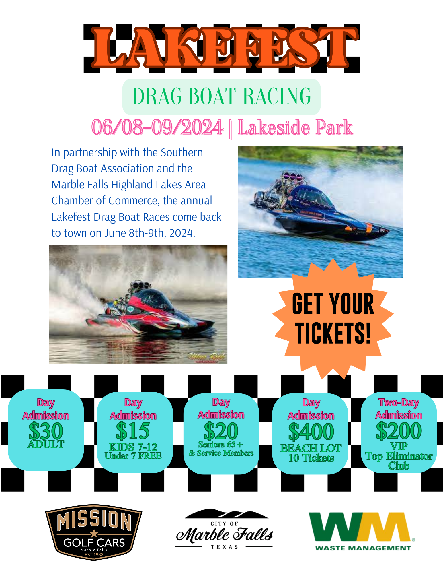 Lakefest Drag Boat Races 2024 Marble Falls / Highland Lakes Area