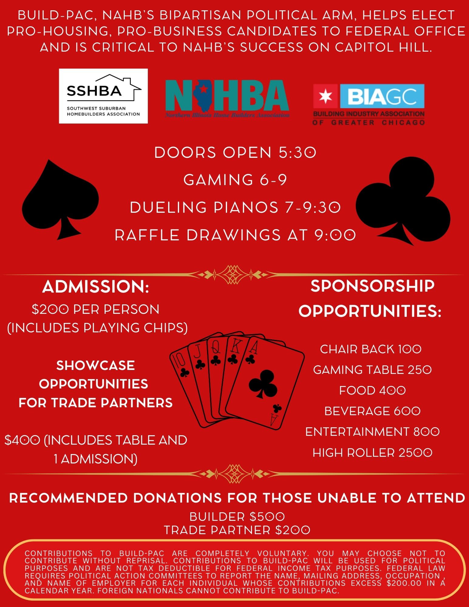Nahb Build Pac Casino Royale-- NAHB BUILD-PAC Networking Fundraiser - SSHBA