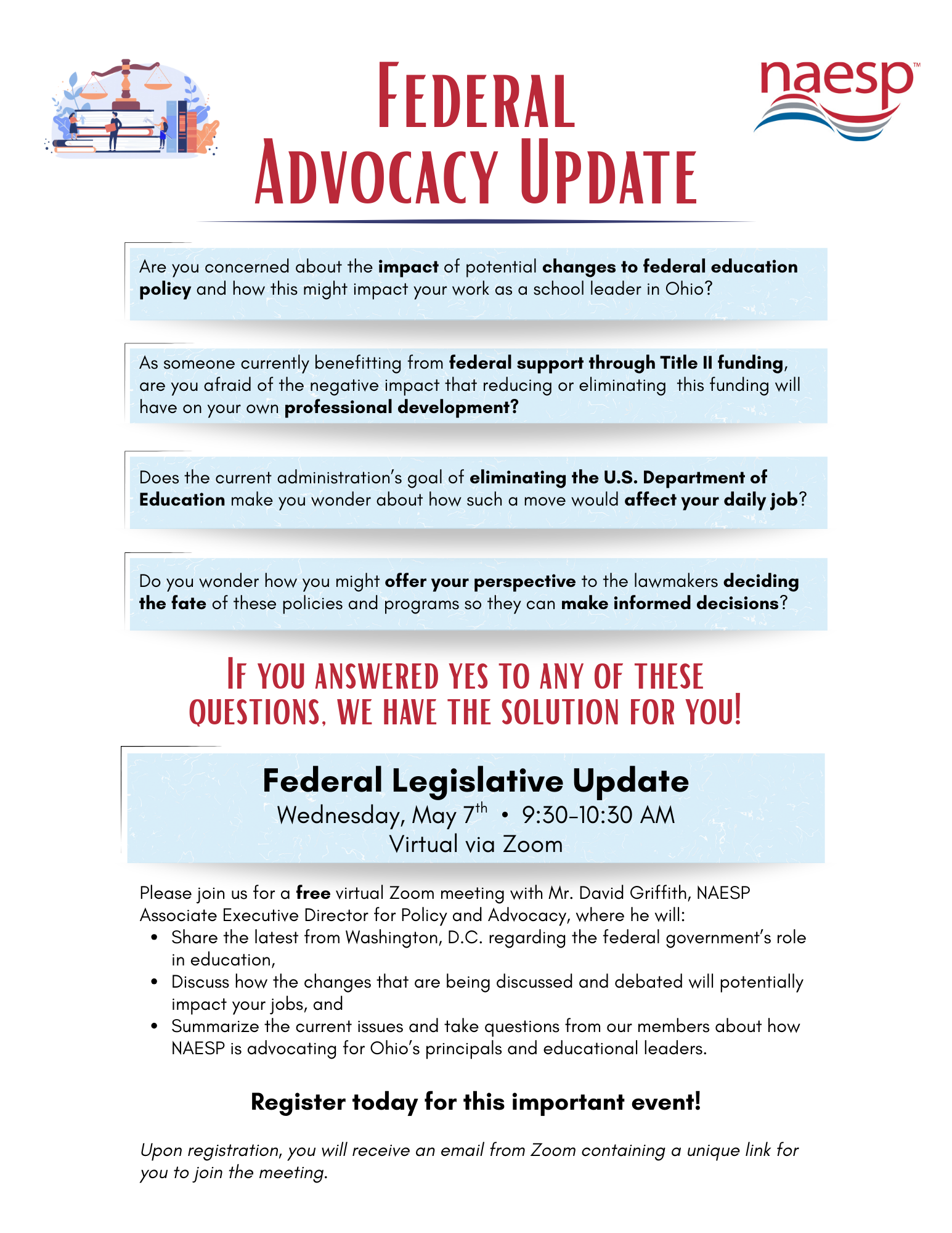 Federal Advocacy Update flyer